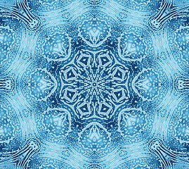 Image showing Bright blue abstract concentric pattern