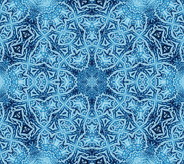 Image showing Bright blue abstract concentric pattern 