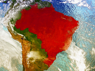 Image showing Brazil on illustrated globe