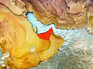 Image showing United Arab Emirates on illustrated globe