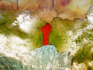 Image showing Benin on illustrated globe