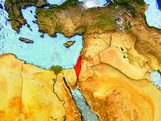 Image showing Israel on illustrated globe