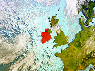 Image showing Ireland on illustrated globe