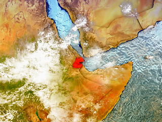 Image showing Djibouti on illustrated globe