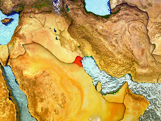 Image showing Kuwait on illustrated globe