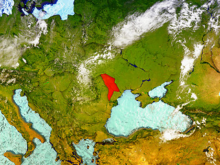 Image showing Moldova on illustrated globe