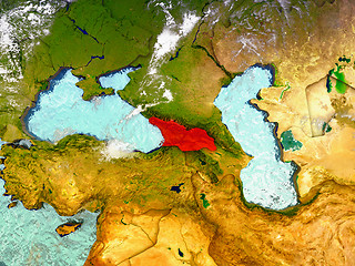 Image showing Georgia on illustrated globe