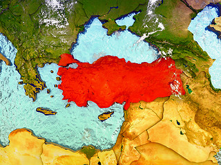Image showing Turkey on illustrated globe