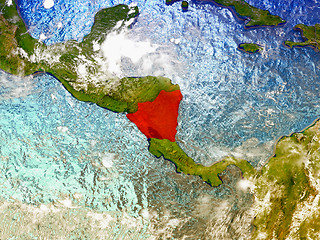 Image showing Nicaragua on illustrated globe
