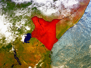 Image showing Kenya on illustrated globe