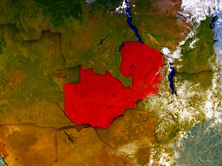 Image showing Zambia on illustrated globe