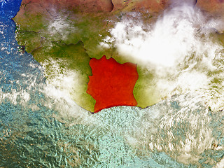 Image showing Ivory Coast on illustrated globe