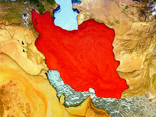 Image showing Iran on illustrated globe