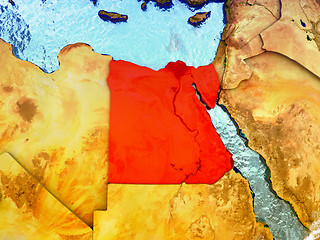Image showing Egypt on illustrated globe