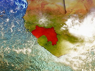 Image showing Guinea on illustrated globe