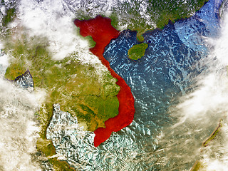 Image showing Vietnam on illustrated globe
