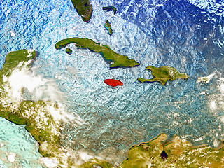 Image showing Jamaica on illustrated globe