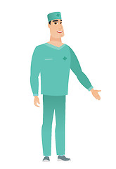 Image showing Doctor with arm out in a welcoming gesture.