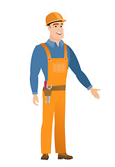 Image showing Builder with arm out in a welcoming gesture.