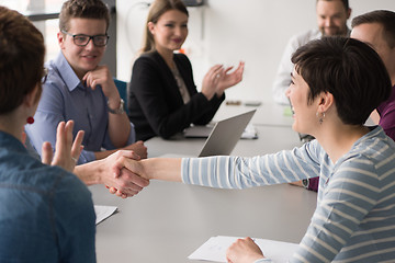 Image showing Business Team At A Meeting at modern office building