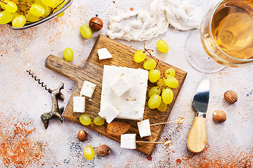 Image showing wine and cheese