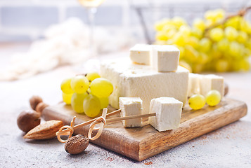 Image showing wine and cheese