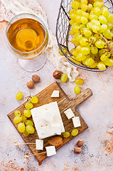 Image showing wine and cheese