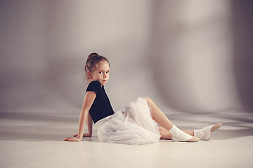 Image showing The little balerina dancer on gray background