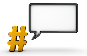 Image showing hashtag and speech bubble