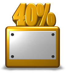 Image showing golden number and percent symbol