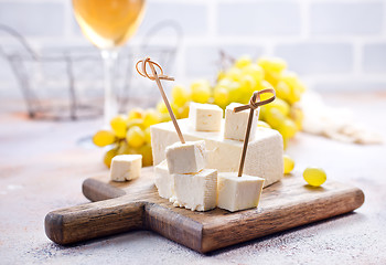 Image showing wine and cheese