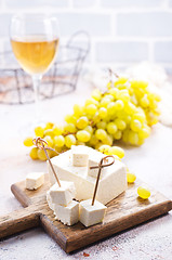 Image showing wine and cheese