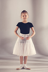 Image showing The little balerina dancer on gray background