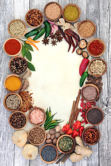 Image showing Herb and Spice Abstract Border