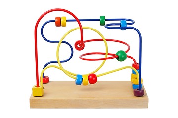 Image showing Wooden toy on white