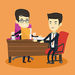 Image showing Two businessmen during business meeting.