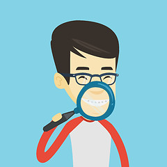 Image showing Man brushing his teeth vector illustration.