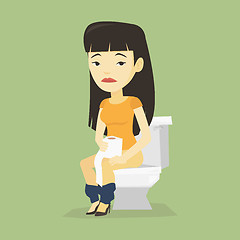 Image showing Woman suffering from diarrhea or constipation.