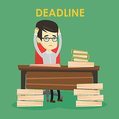 Image showing Business man having problem with deadline.