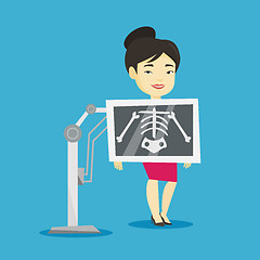 Image showing Patient during x ray procedure vector illustration