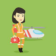 Image showing Doctor of air ambulance vector illustration.