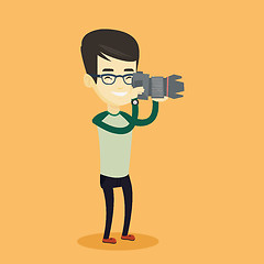 Image showing Photographer taking photo vector illustration.