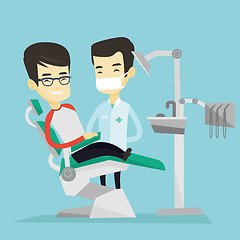 Image showing Patient and doctor at dentist office.