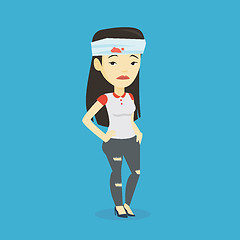 Image showing Woman with injured head vector illustration.