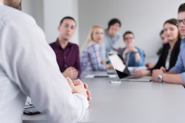 Image showing Business Team At A Meeting at modern office building