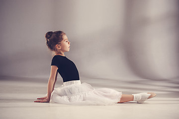 Image showing The little balerina dancer on gray background