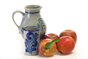 Image showing Apple Wine with Jug and Beaker