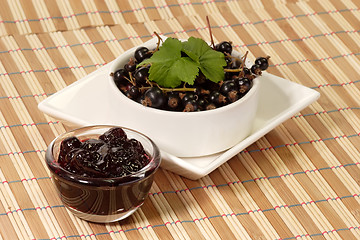 Image showing Black Currants with Jam