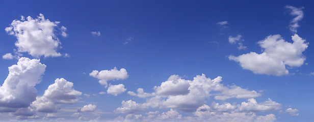 Image showing Blue sky with white clouds as Panorama background