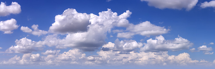 Image showing Blue sky with white clouds as Panorama background